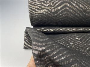 Jacquard vævet - sort med sølv mønster